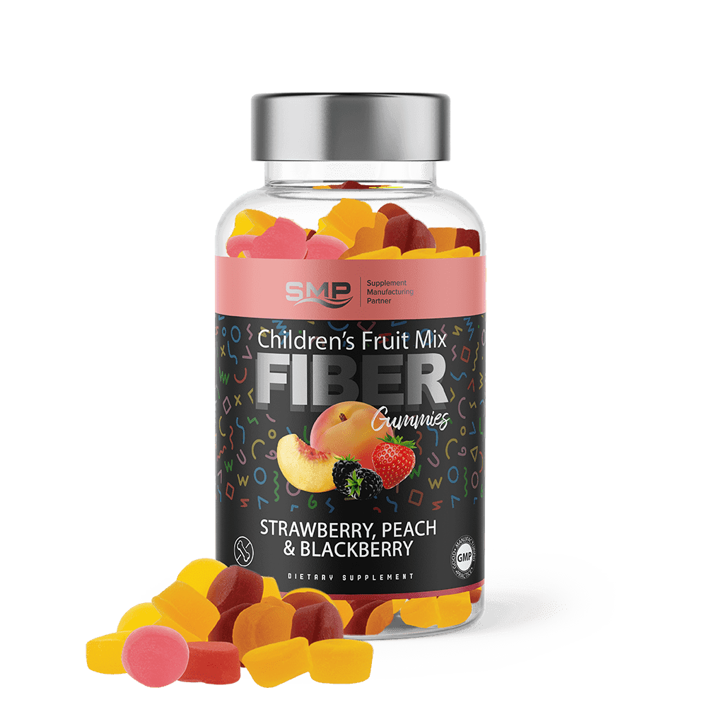 Kids 4+ Prebiotic Fiber Gummies - Natural Strawberry, Peaches & Blackberry Flavor - Gelatin-Free - Contains Inulin
