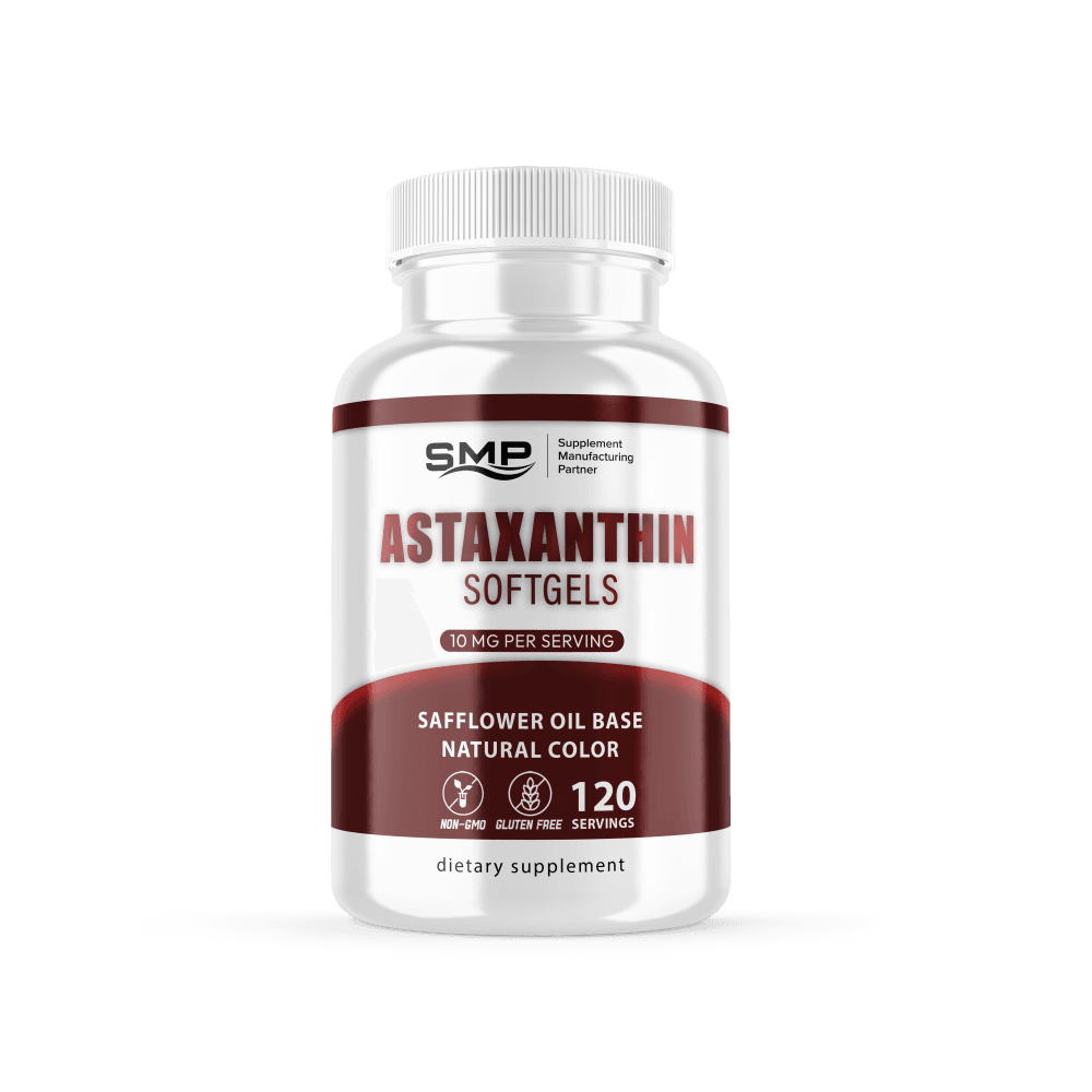 Astaxanthin 10mg Per Serving Softgels – Safflower Oil Base – Natural Color - Non-GMO – Gluten-Free