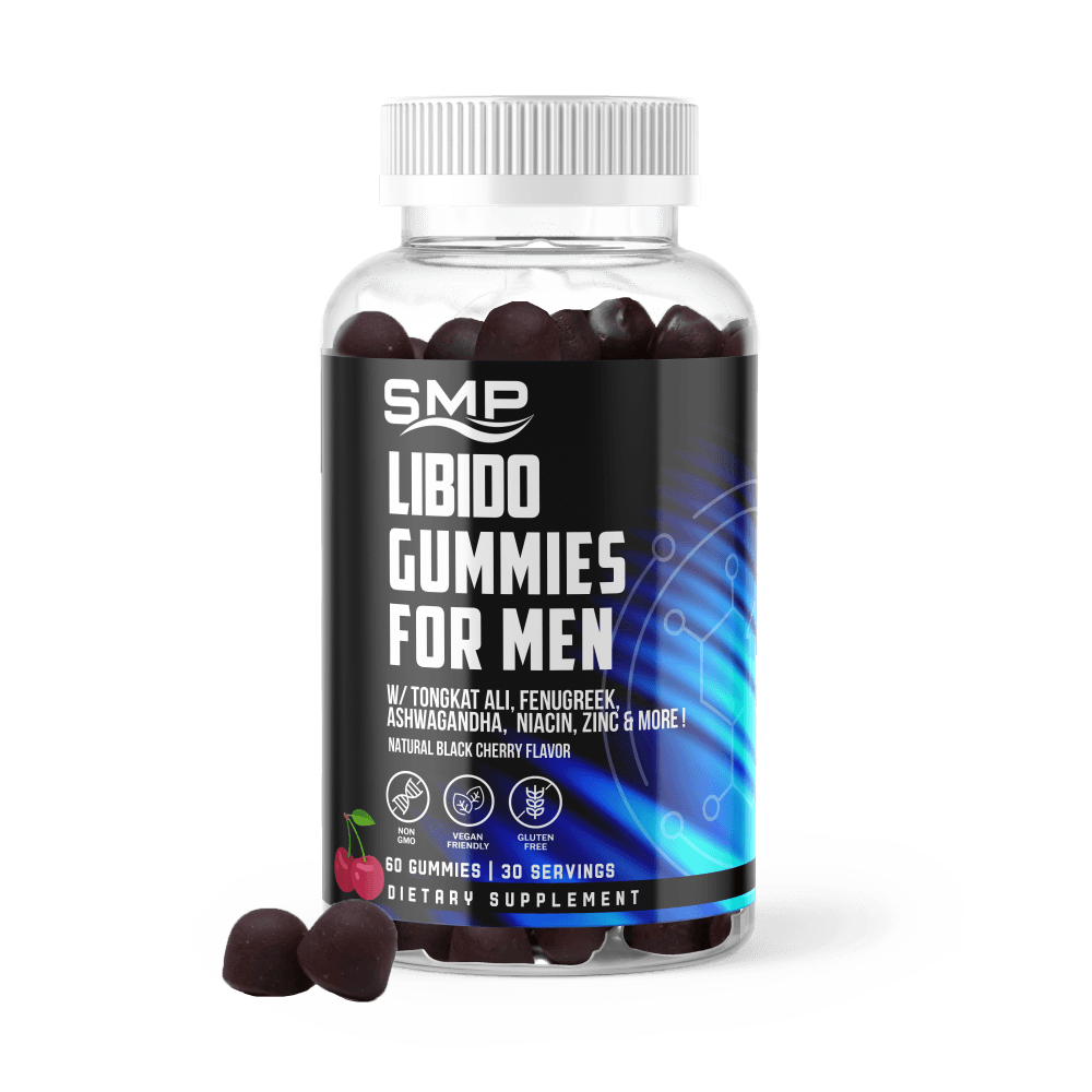 Mens Libido Gummy W/ Tongkat Ali, Fenugreek, Ashwagandha, Niacin, Zinc, & More ! Natural Black Cherry Flavor – Non-GMO – Gluten-Free – Vegetarian