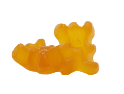 Orange bear-shaped gummy vitamins