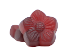Red flower-shaped gummy vitamins