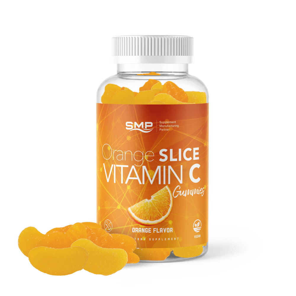 Orange slice vitamin C gummies private label bottle