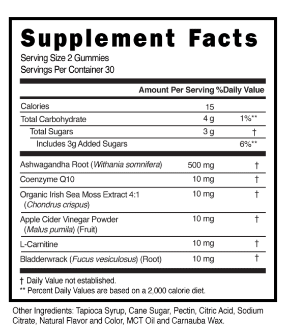 Ashwagandha All In 1 Gummies Supplement Facts