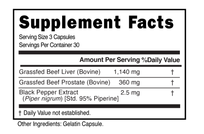 GrassFed Prostate 3-Serving Capsule Supplement Facts 101231 (002)