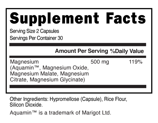 Magnesium MAX Capsules Supplement Facts 101218 (002)