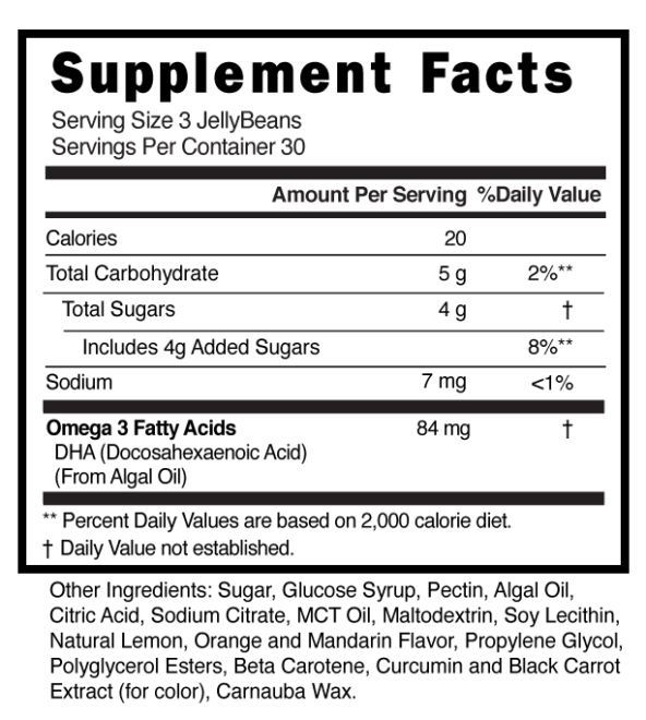 Omega DHA Adult Jellybeans Supplement Facts 101209 (002)
