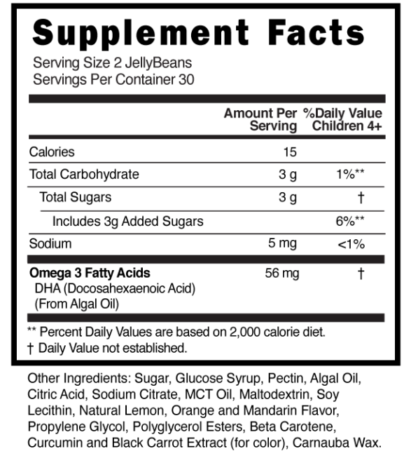 Omega DHA Childrens Jellybeans Supplement Facts 101209 (002)