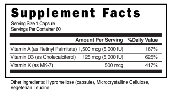 ADK5 Capsules Supplement Facts 101438 (002)