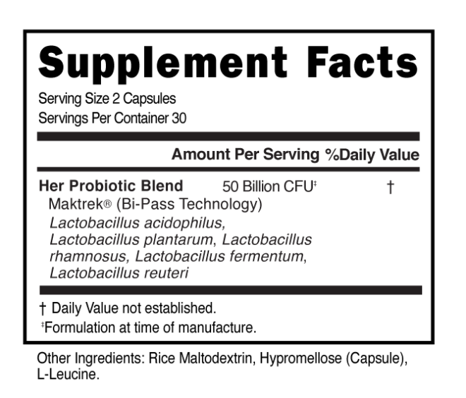 Her Probiotic 50 Billion Capsules Supplement Facts 101474 (002)