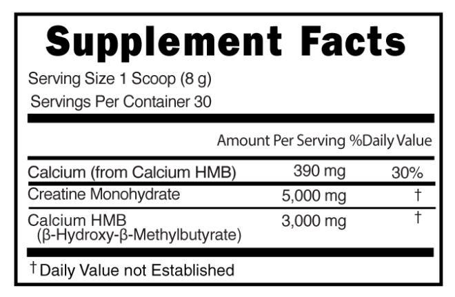 Creatine HMB Powder Supplement Facts 101627 (002)