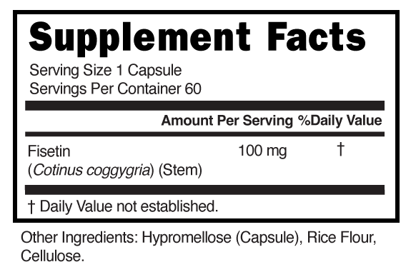 Fisetin Capsules Supplement Facts 101729