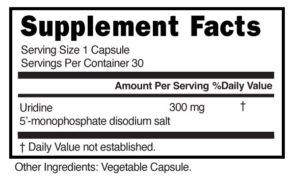 Uridine Capsules Supplement Facts 101728