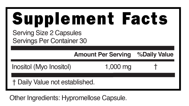 Inositol Capsules Supplement Facts 101754