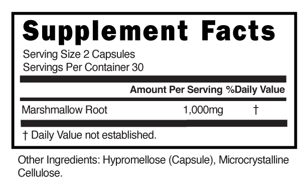 Marshmallow Root Capsules Supplement Facts 101763