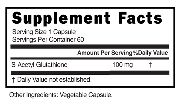 SAcetyl Capsules Supplement Facts 101743