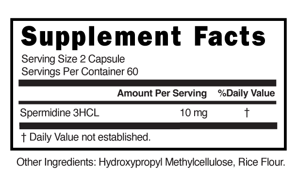 Spermidine Capsules Supplement Facts 101737